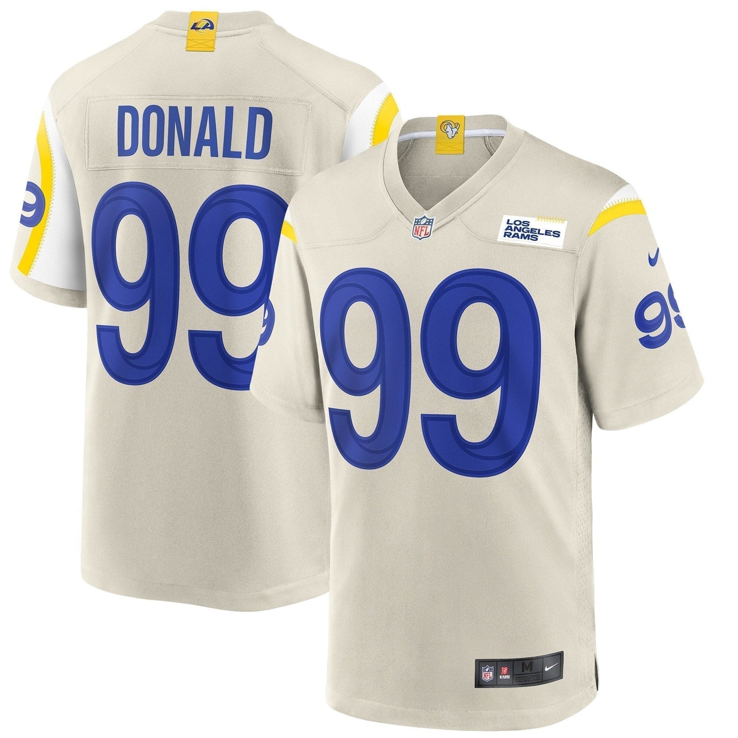 Aaron Donald Los Angeles Rams Game Jersey - Bone football jersey product view 1