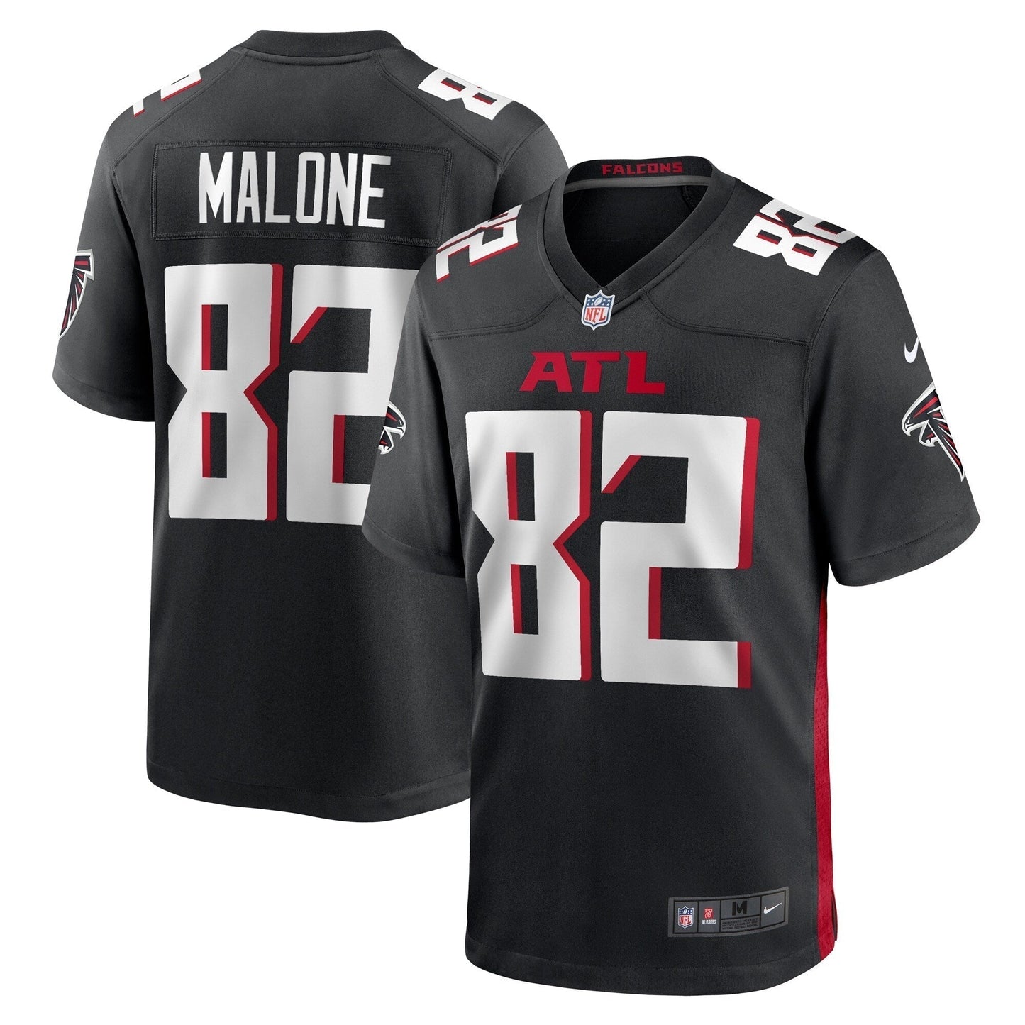 Xavier Malone Atlanta Falcons Game Jersey - Black football jersey product view 1