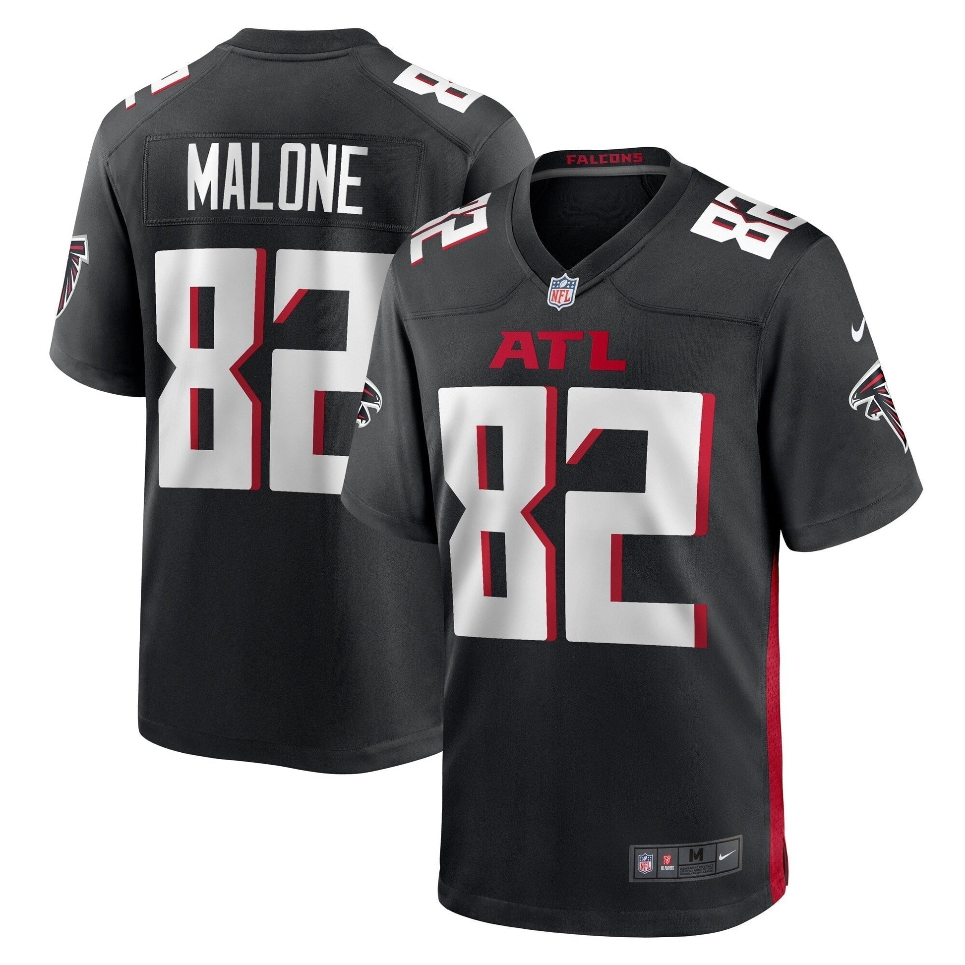 Xavier Malone Atlanta Falcons Game Jersey - Black football jersey product view 1
