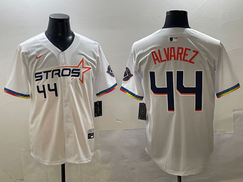Men's Houston Astros Yordan Alvarez #44 White 2025 City Connect Limited Player Jersey1 baseball jersey product view 1
