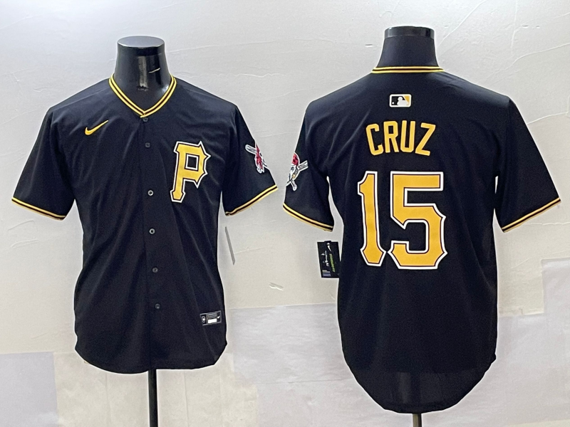 Men's Pittsburgh Pirates Oneil Cruz #15 Black Limited Player Jersey baseball jersey product view 1