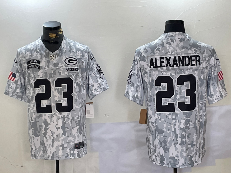 Men's Green Bay Packers Jaire Alexander #23 Arctic Camo 2024 Salute to Service Limited Jersey1 football jersey product view 1