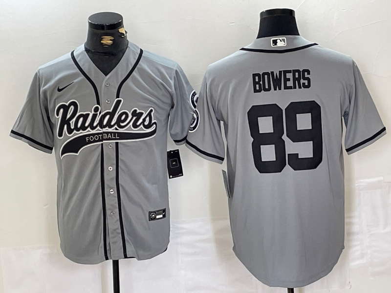 Men's Las Vegas Raiders Brock Bowers #89 Gray Game Jersey1 football jersey product view 1
