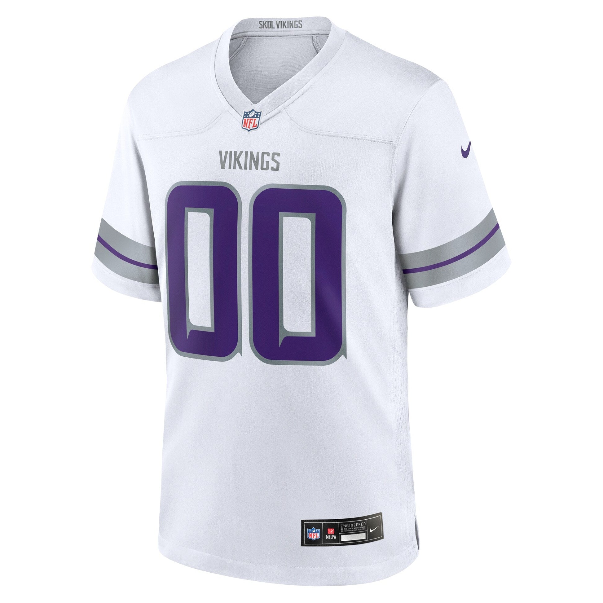 Minnesota Vikings Alternate Custom Game Jersey - White football jersey product view 2