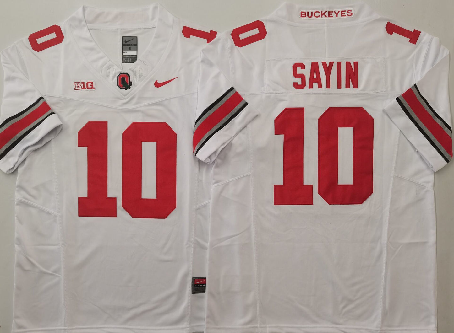 Men's Ohio State Buckeyes Julian Sayin #10 White Player Game Jersey sports jersey product view 1