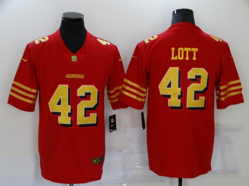 Men's San Francisco 49ers Ronnie Lott Red Player Game Jersey football jersey product view 1