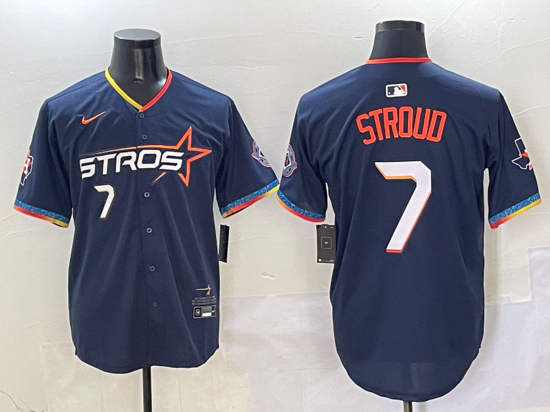Men's Houston Astros C.J. Stroud Navy 2025 City Connect Limited Player Jersey baseball jersey product view 1