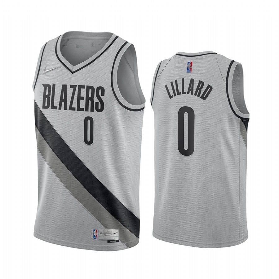 Damian Lillard Portland Trailblazers 2020-21 Earned Edition Jersey basketball jersey product view 1