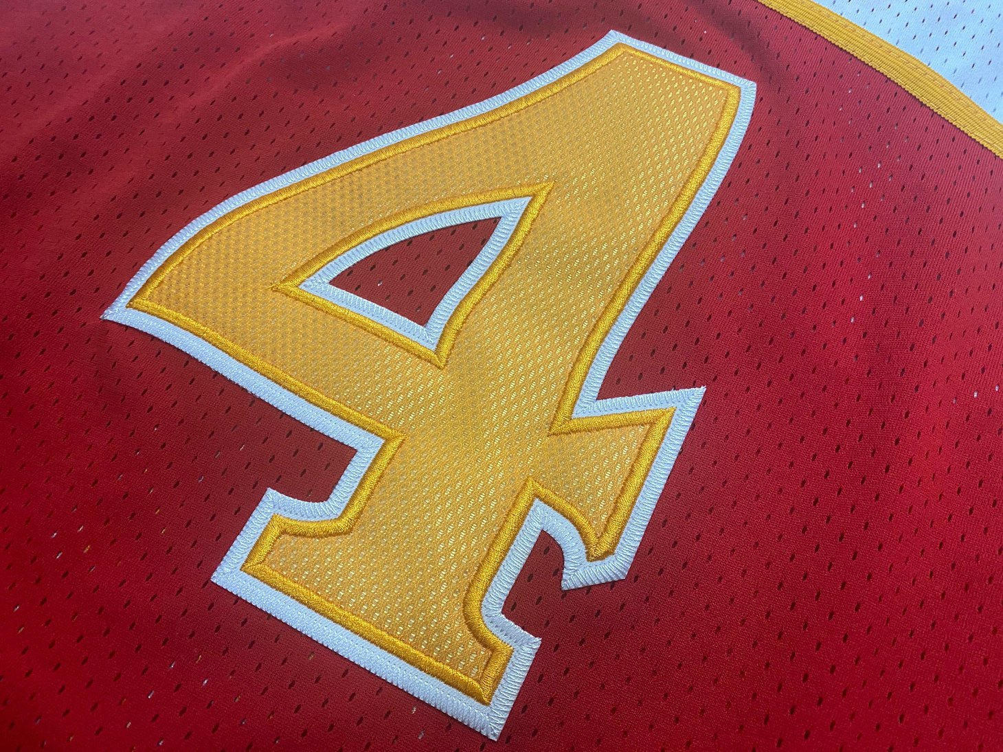 Hawks Webb 4 Red MN sports jersey product view 3
