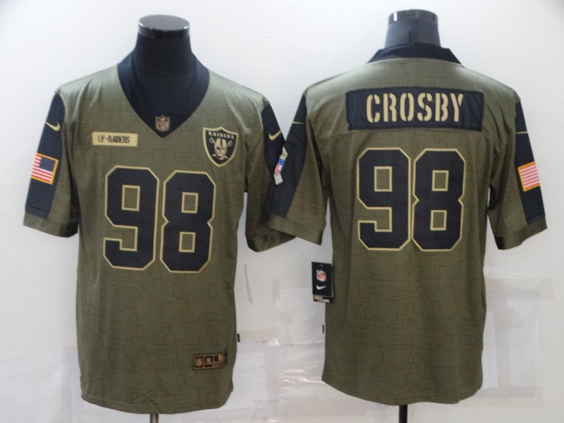Men's Las Vegas Raiders Maxx Crosby Brown Game Jersey football jersey product view 1