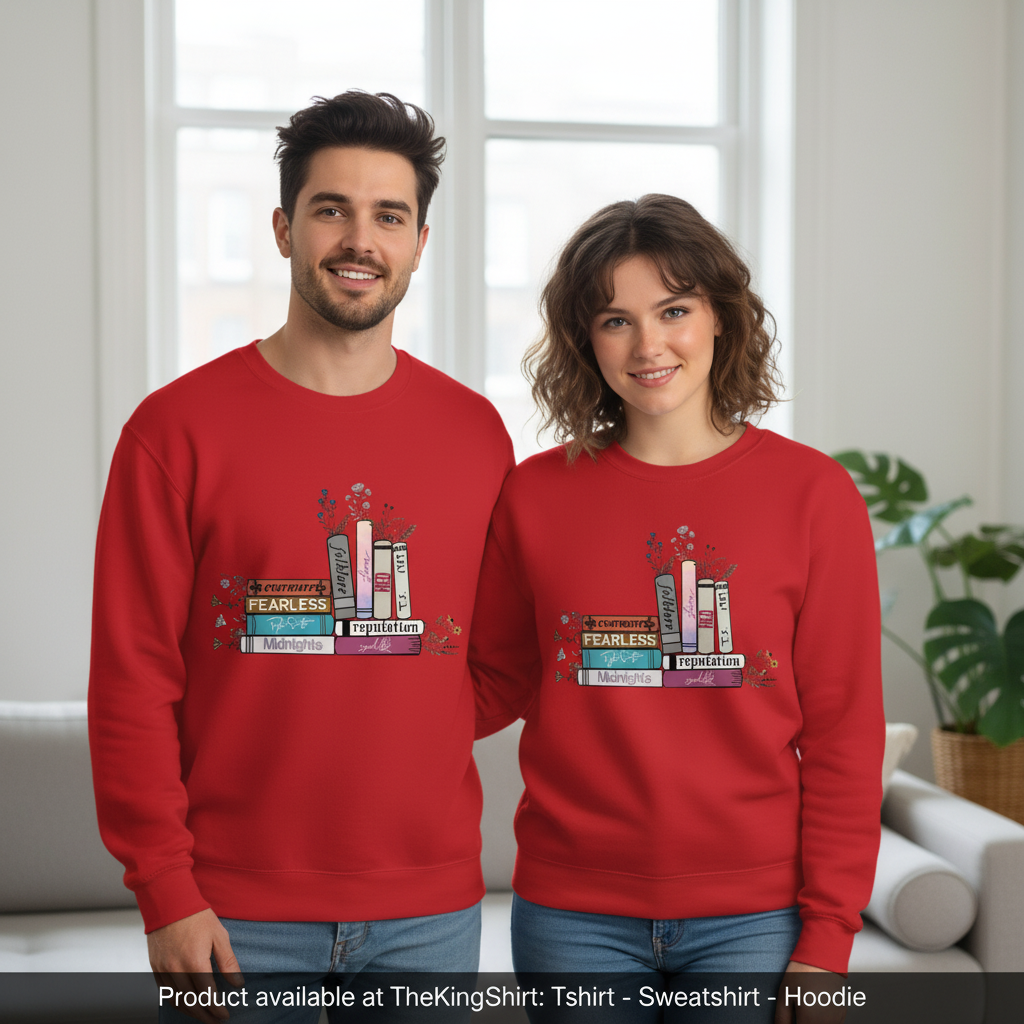 Swiftie Sweatshirt with Books Theme - Winter Fashion Unisex T-shirt, Sweatshirt, Hoodie, Long Sleeve Tee - T-Shirt, Sweatshirt, Hoodie