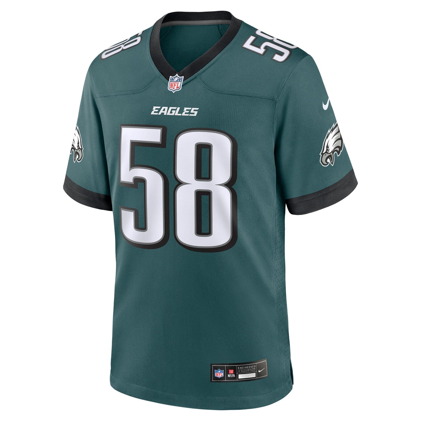 Jalyx Hunt Philadelphia Eagles Team Game Jersey - Midnight Green football jersey product view 2