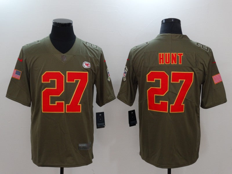 Men's Kansas City Chiefs Hunt Brown Game Jersey1 football jersey product view 1