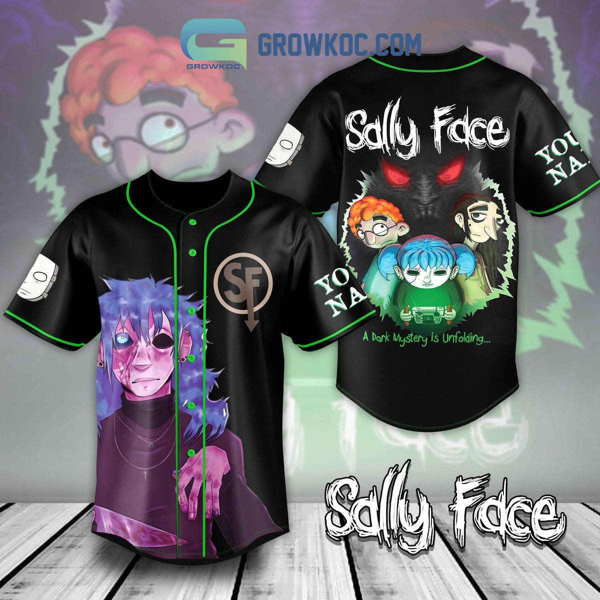 A Dark Mystery Is Unfolding Sally Face Personalized Baseball Jersey Unisex T-shirt, Sweatshirt, Hoodie, Long Sleeve Tee - T-Shirt, Sweatshirt, Hoodie