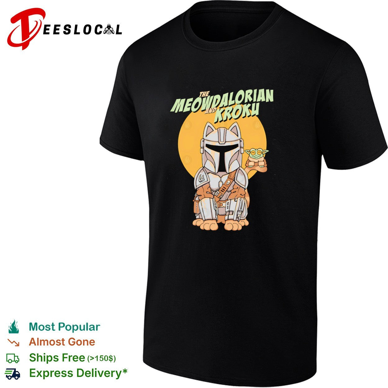 A cat bounty hunter and his frog foundling Meowdalorian and Kroku shirt Unisex T-shirt, Sweatshirt, Hoodie, Long Sleeve Tee - T-Shirt, Sweatshirt, Hoodie