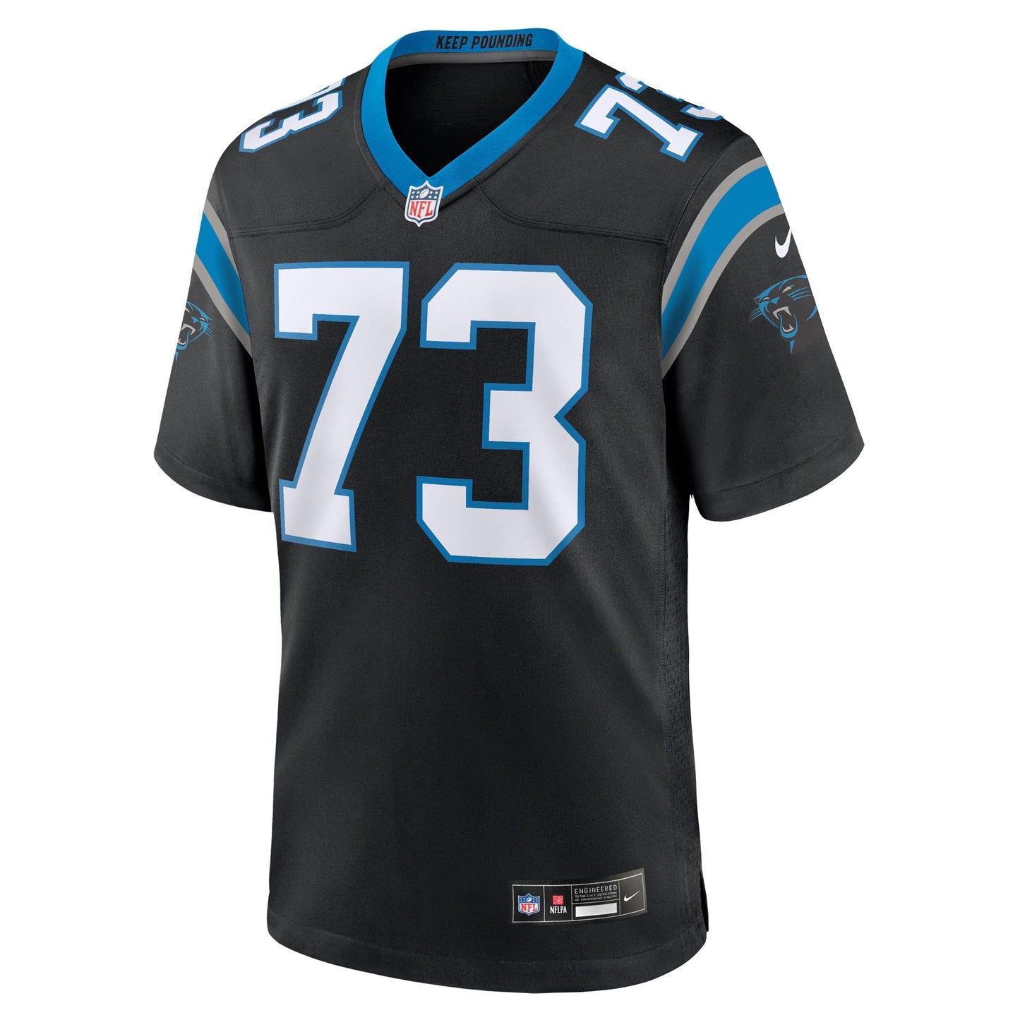 Carolina Panthers Rashard Lawrence Black Game Jersey football jersey product view 2
