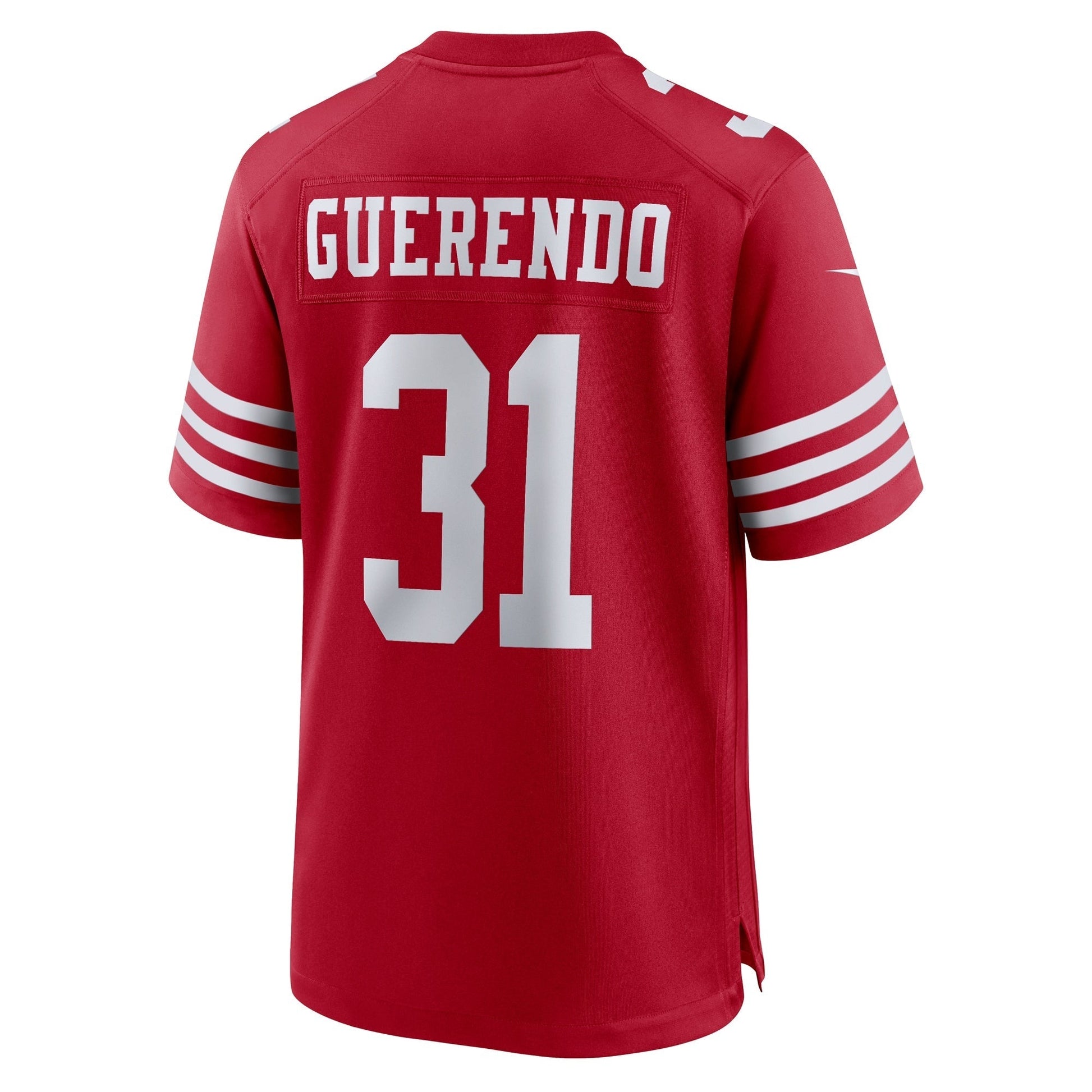 San Francisco 49ers Isaac Guerendo Scarlet Game Jersey football jersey product view 2