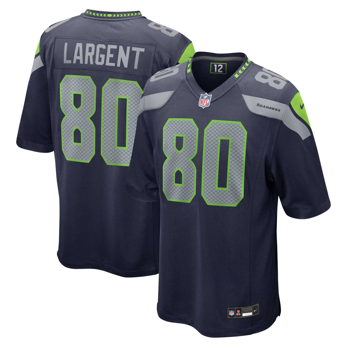 Seattle Seahawks Steve Largent College Navy Retired Player Game Jersey football jersey product view 1