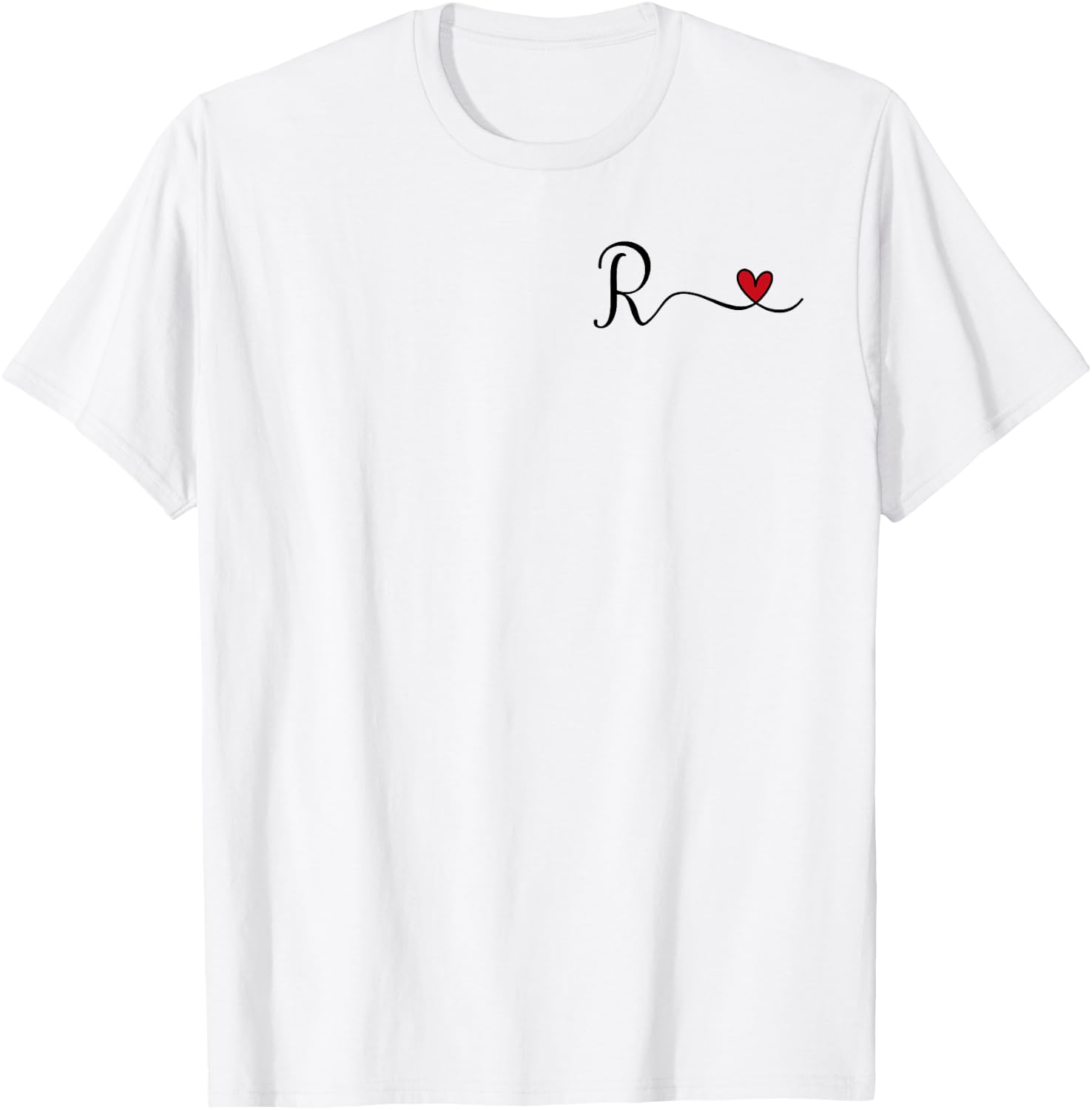 R Initial Heart Letter Monogram Gift T-Shirt Unisex T-shirt, Sweatshirt, Hoodie, Long Sleeve Tee - T-Shirt, Sweatshirt, Hoodie