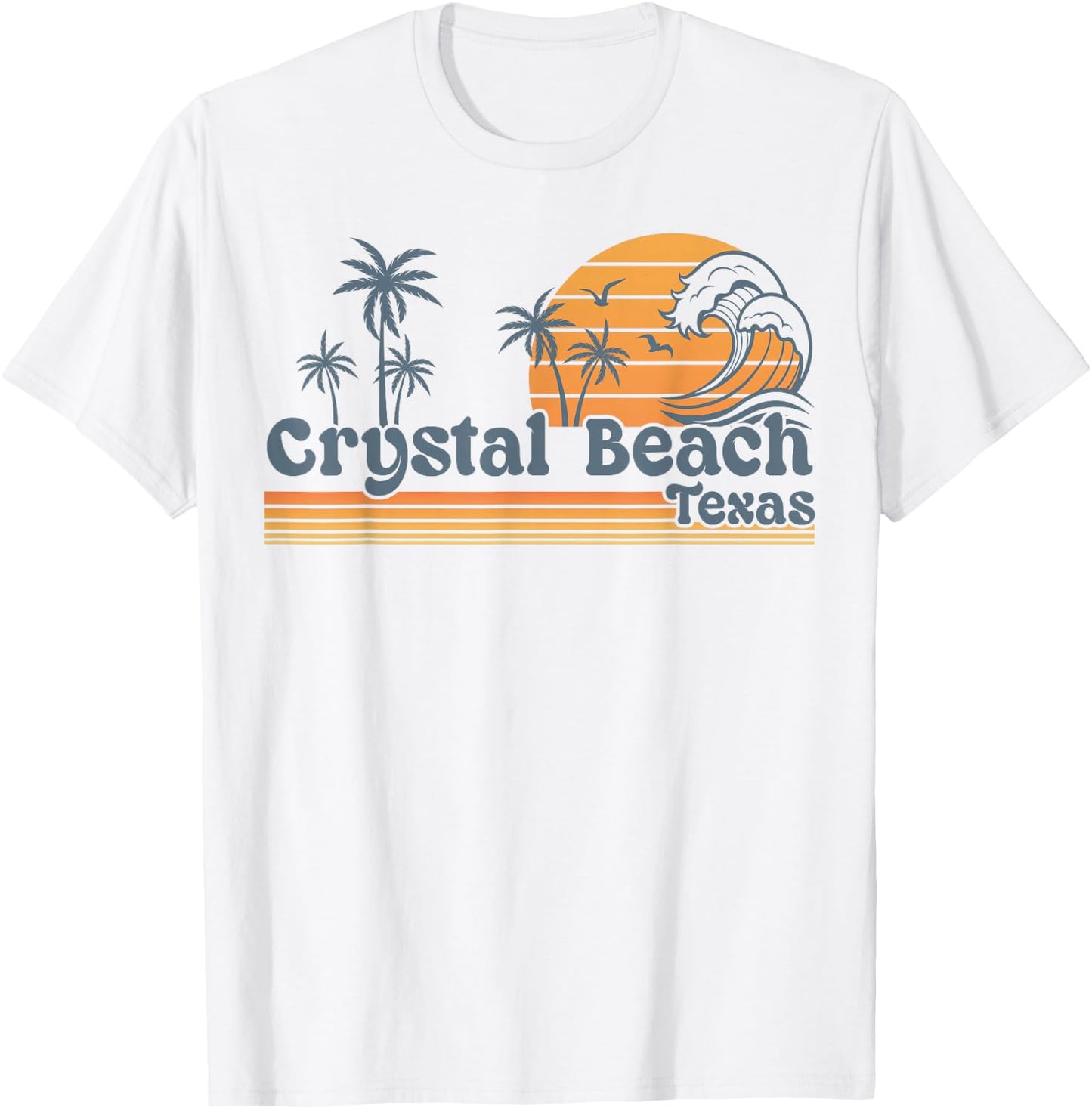 Crystal Beach Texas Retro Sunset Summer Vacation T-Shirt Unisex T-shirt, Sweatshirt, Hoodie, Long Sleeve Tee - T-Shirt, Sweatshirt, Hoodie