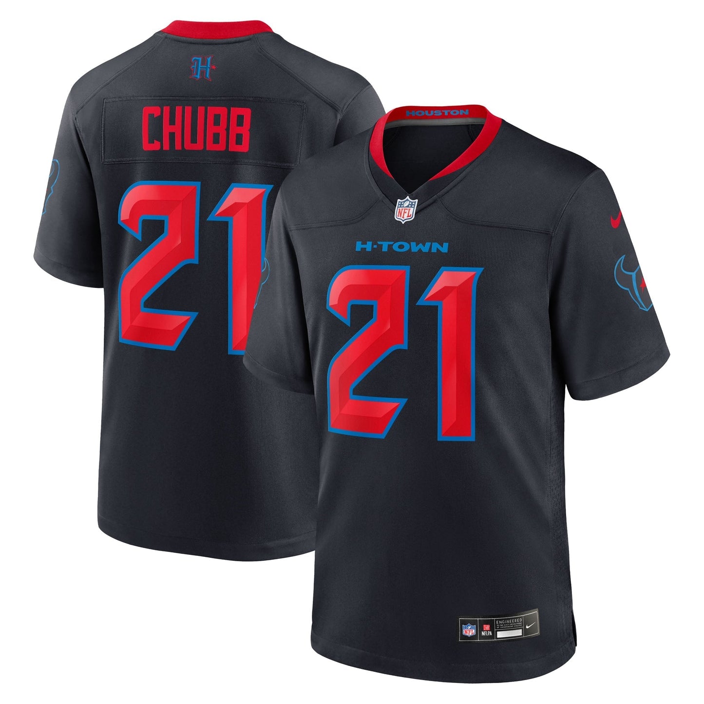 Houston Texans Nick Chubb Navy Alternate 2 Game Jersey football jersey product view 1
