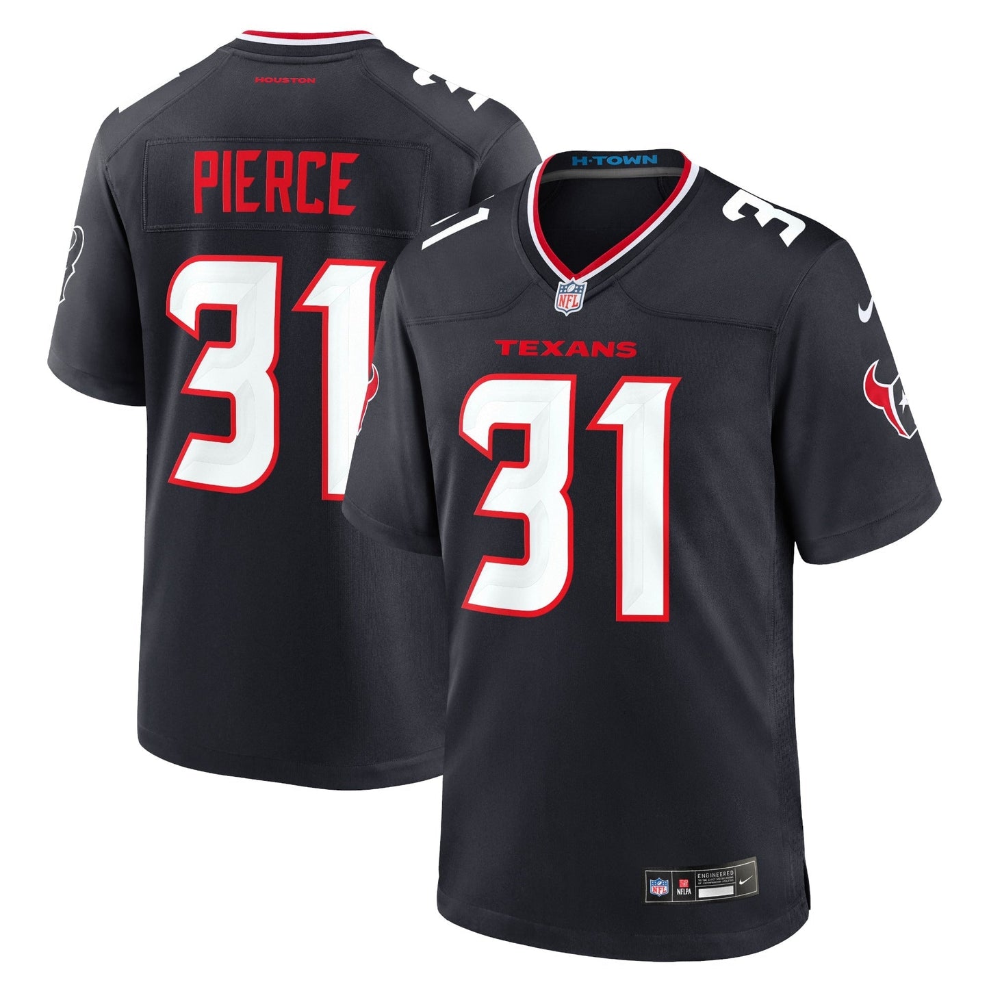 Houston Texans Dameon Pierce Navy Game Jersey football jersey product view 1