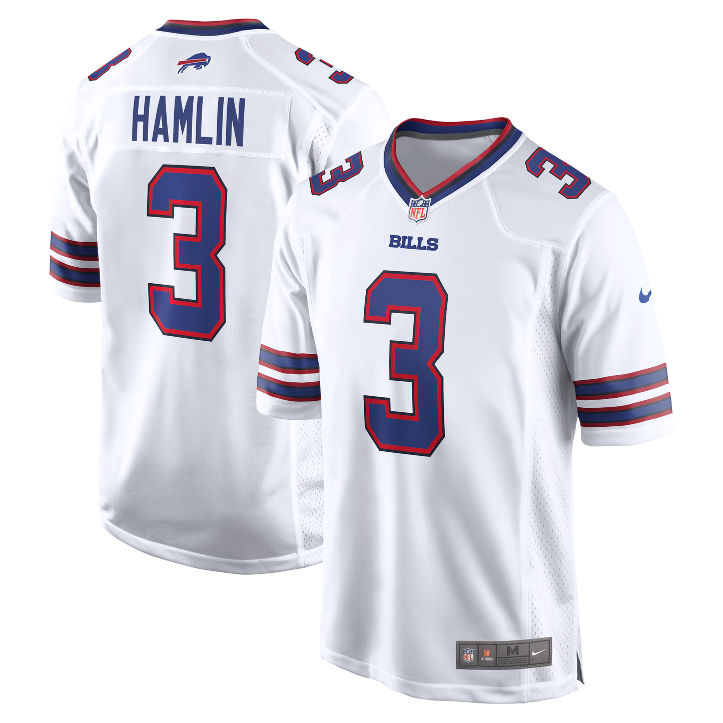 Buffalo Bills Damar Hamlin White Game Jersey football jersey product view 1