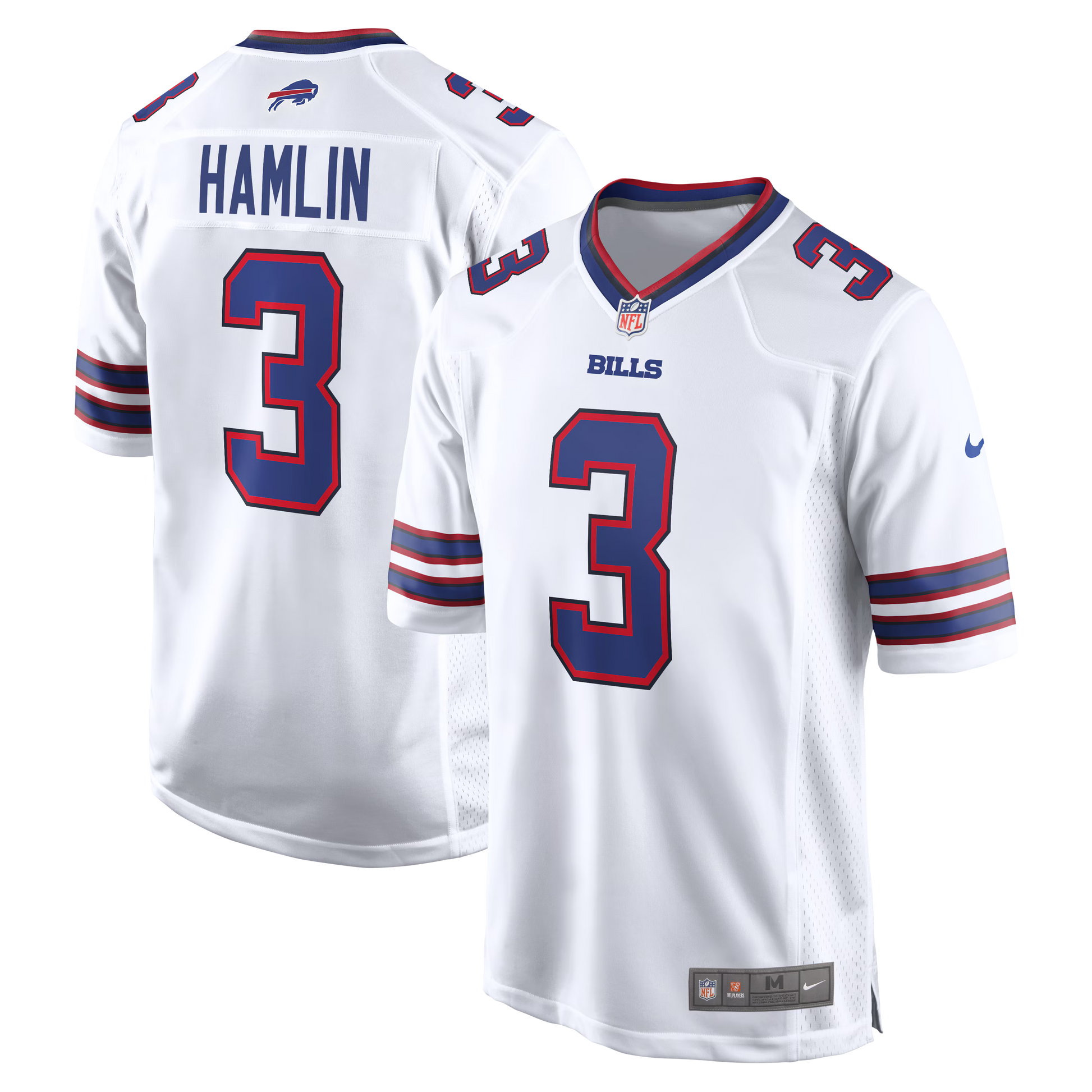 Buffalo Bills Damar Hamlin White Game Jersey football jersey product view 1