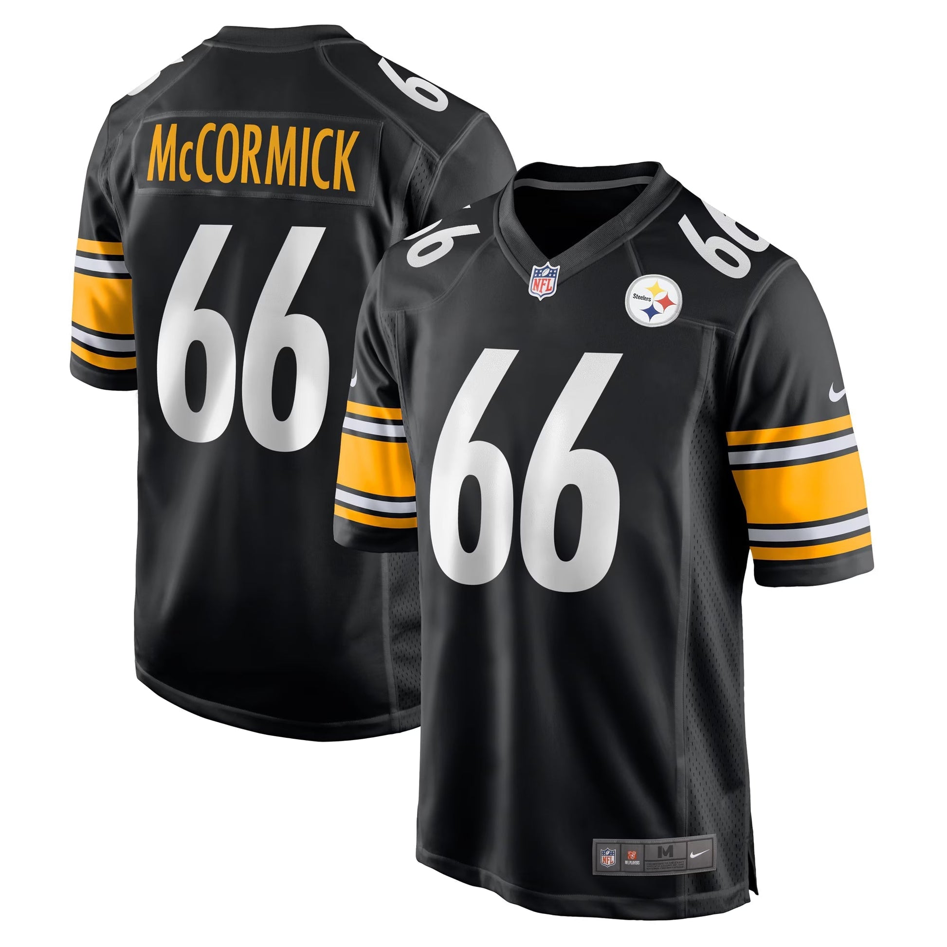 Pittsburgh Steelers Mason McCormick Black Game Jersey football jersey product view 1