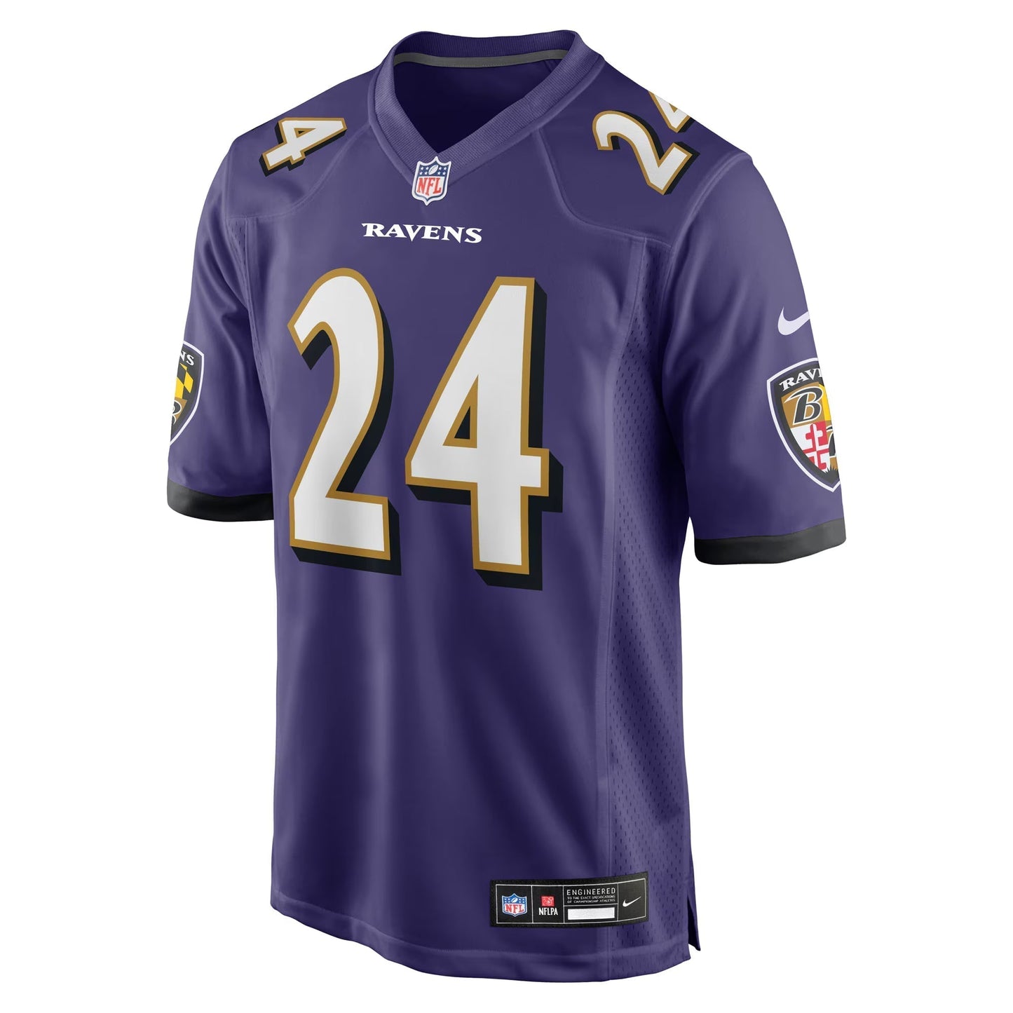Baltimore Ravens Malaki Starks Purple 2025 NFL Draft First Round Pick Game Jersey football jersey product view 2