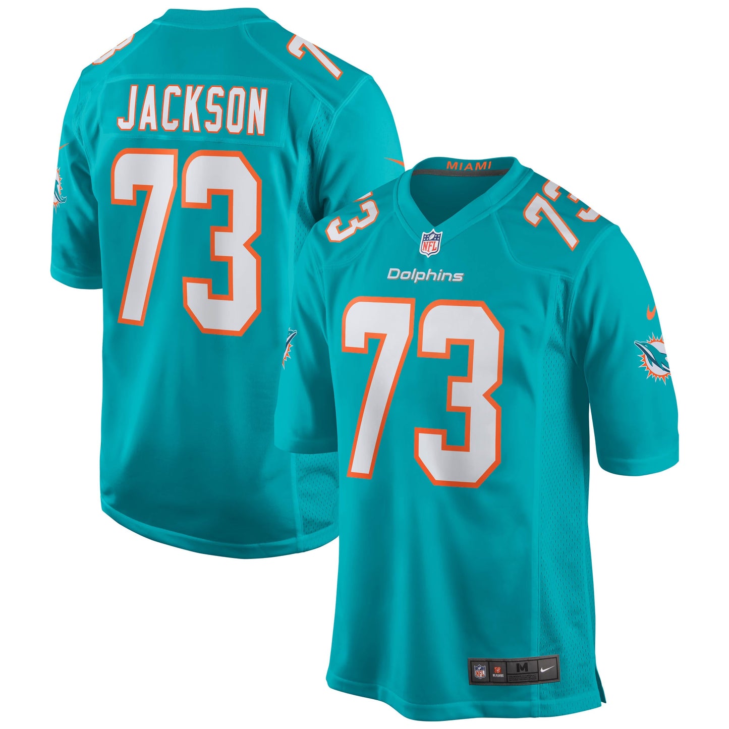 Miami Dolphins Austin Jackson Aqua Game Jersey football jersey product view 1