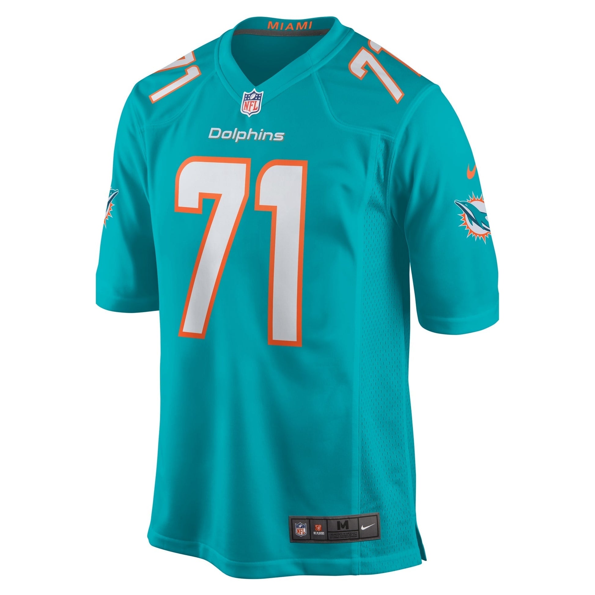 Miami Dolphins Kion Smith Aqua Game Jersey football jersey product view 1