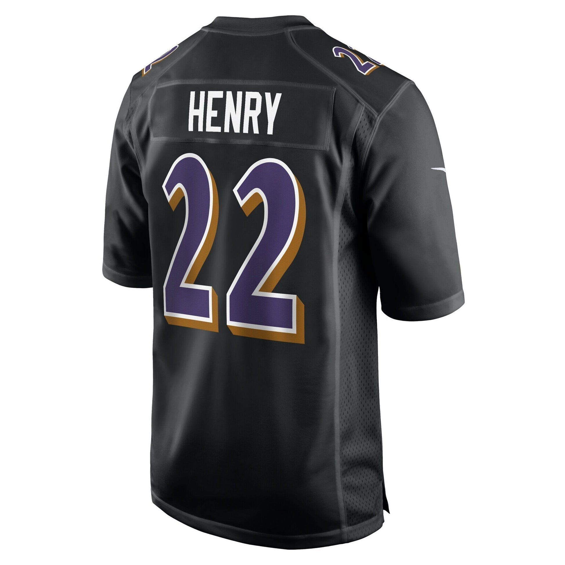 Baltimore Ravens Derrick Henry Carbon Black Fashion Jersey football jersey product view 2
