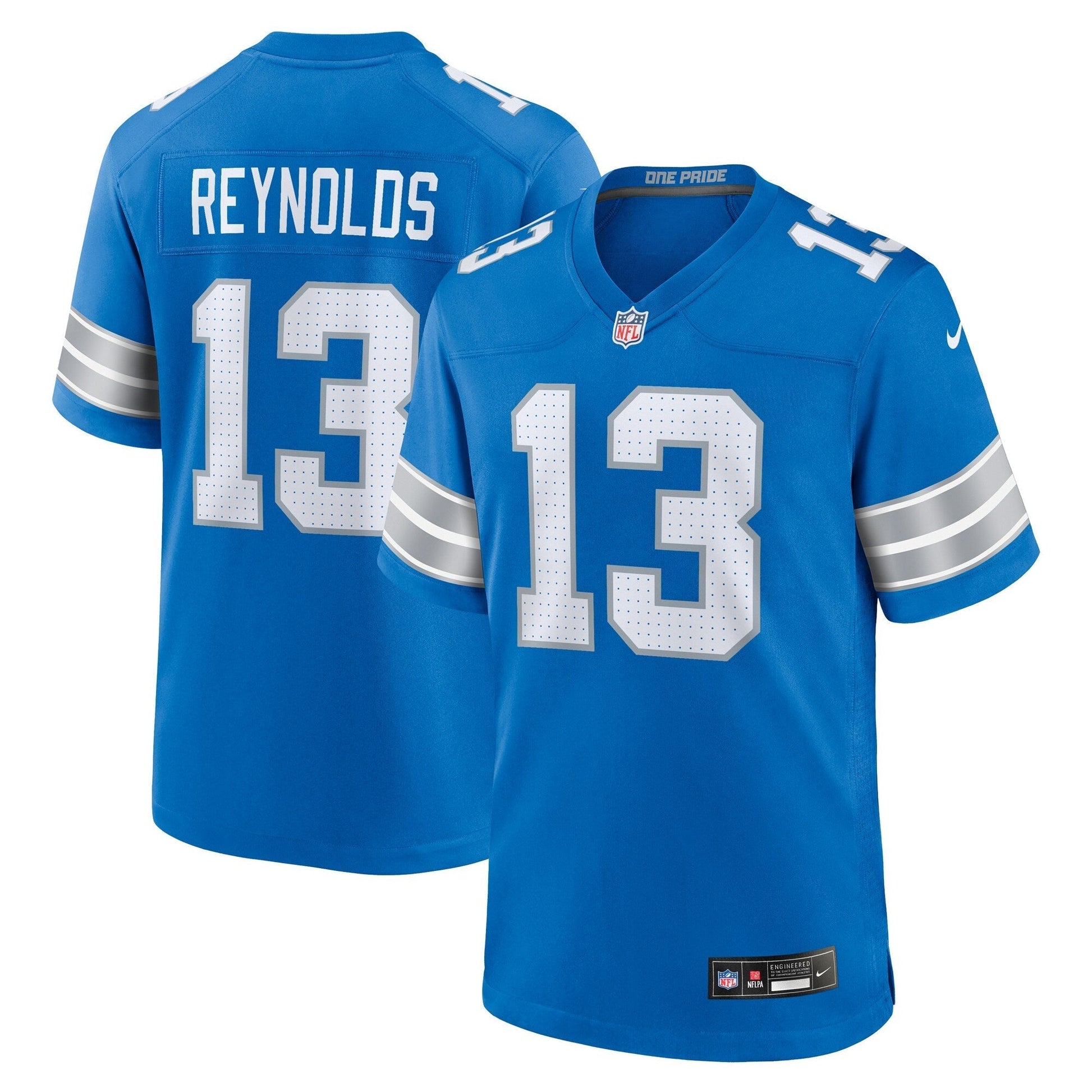 Detroit Lions Craig Reynolds Blue Team Game Jersey football jersey product view 1