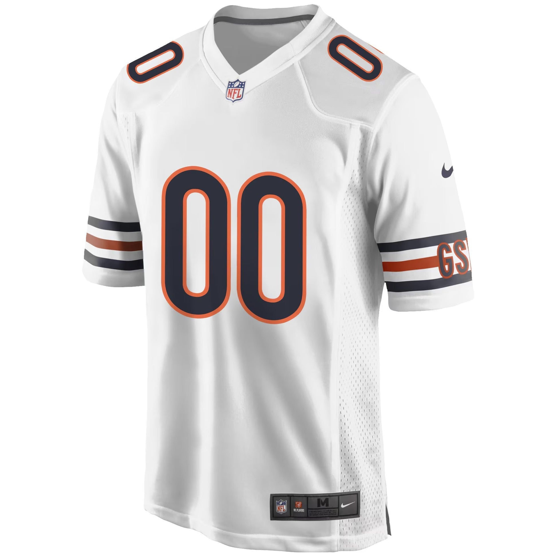 Chicago Bears White Custom Game Jersey football jersey product view 1