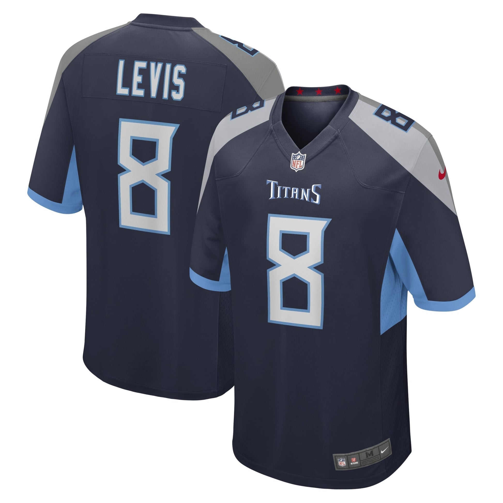 Tennessee Titans Will Levis Navy Game Jersey football jersey product view 1