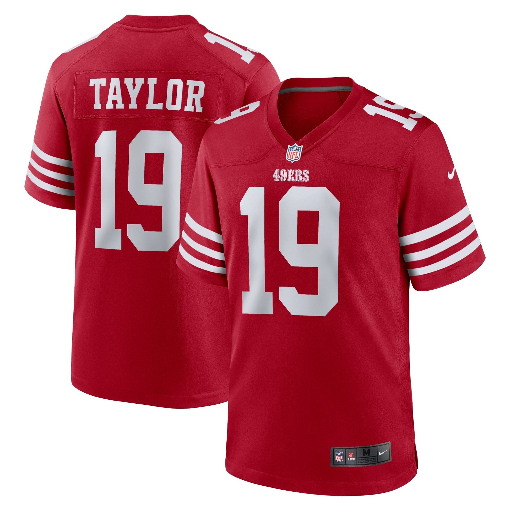 San Francisco 49ers Trent Taylor Scarlet Team Game Jersey football jersey product view 1