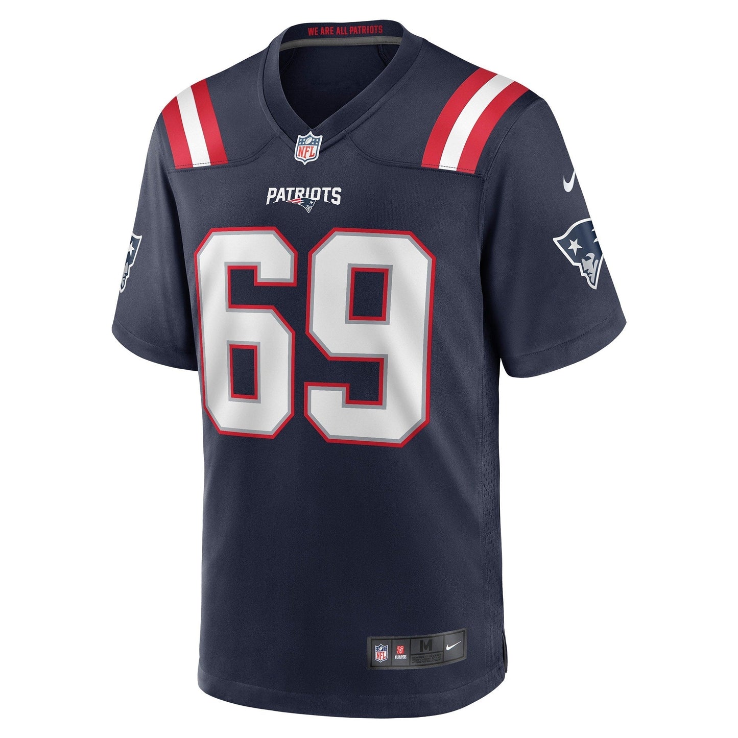 New England Patriots Cole Strange Navy Player Game Jersey football jersey product view 1