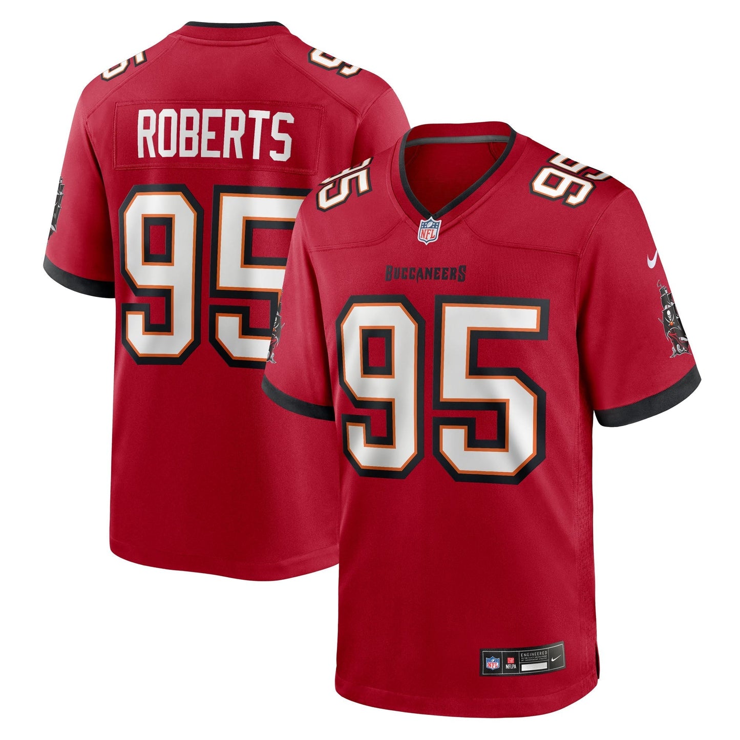 Tampa Bay Buccaneers Elijah Roberts Red Team Game Jersey football jersey product view 1