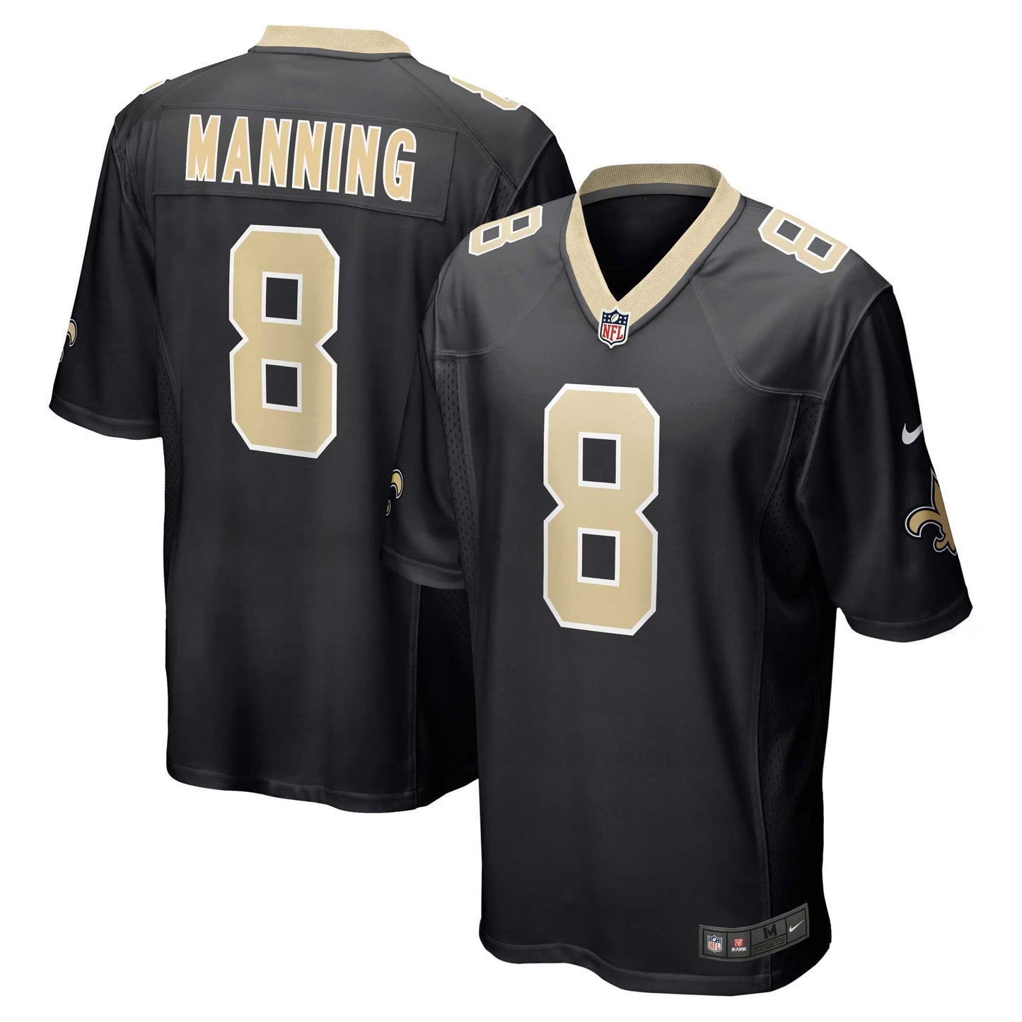 New Orleans Saints Archie Manning Black Retired Player Game Jersey football jersey product view 1