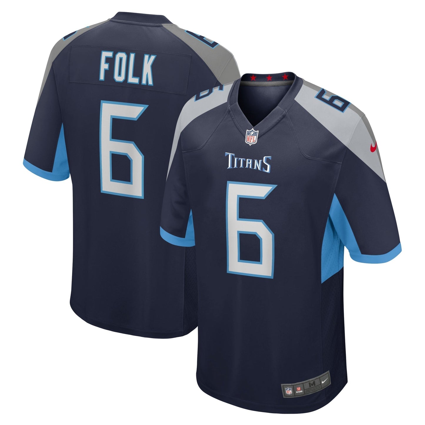 Tennessee Titans Nick Folk Navy Team Game Jersey football jersey product view 1