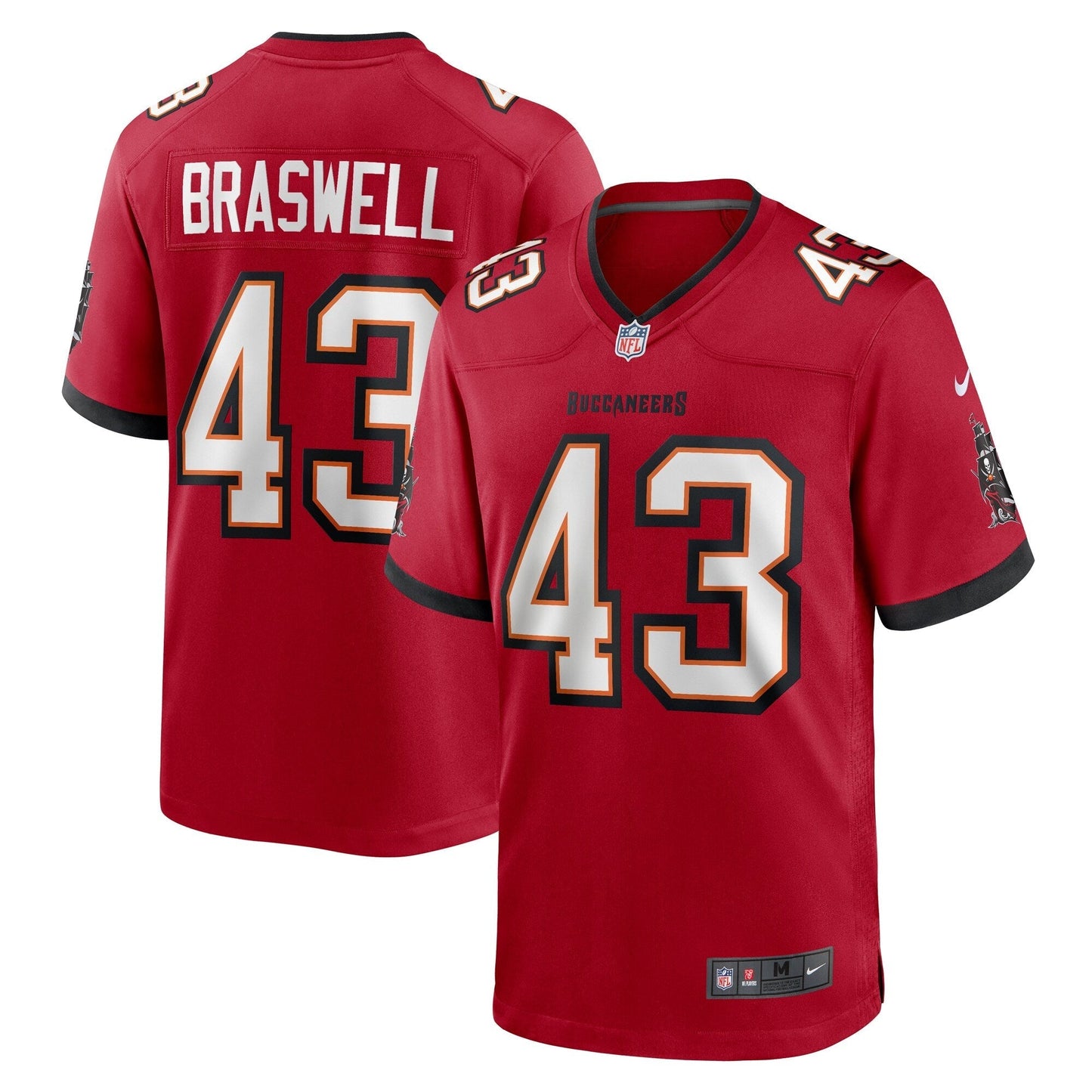Tampa Bay Buccaneers Chris Braswell Red Game Jersey football jersey product view 1
