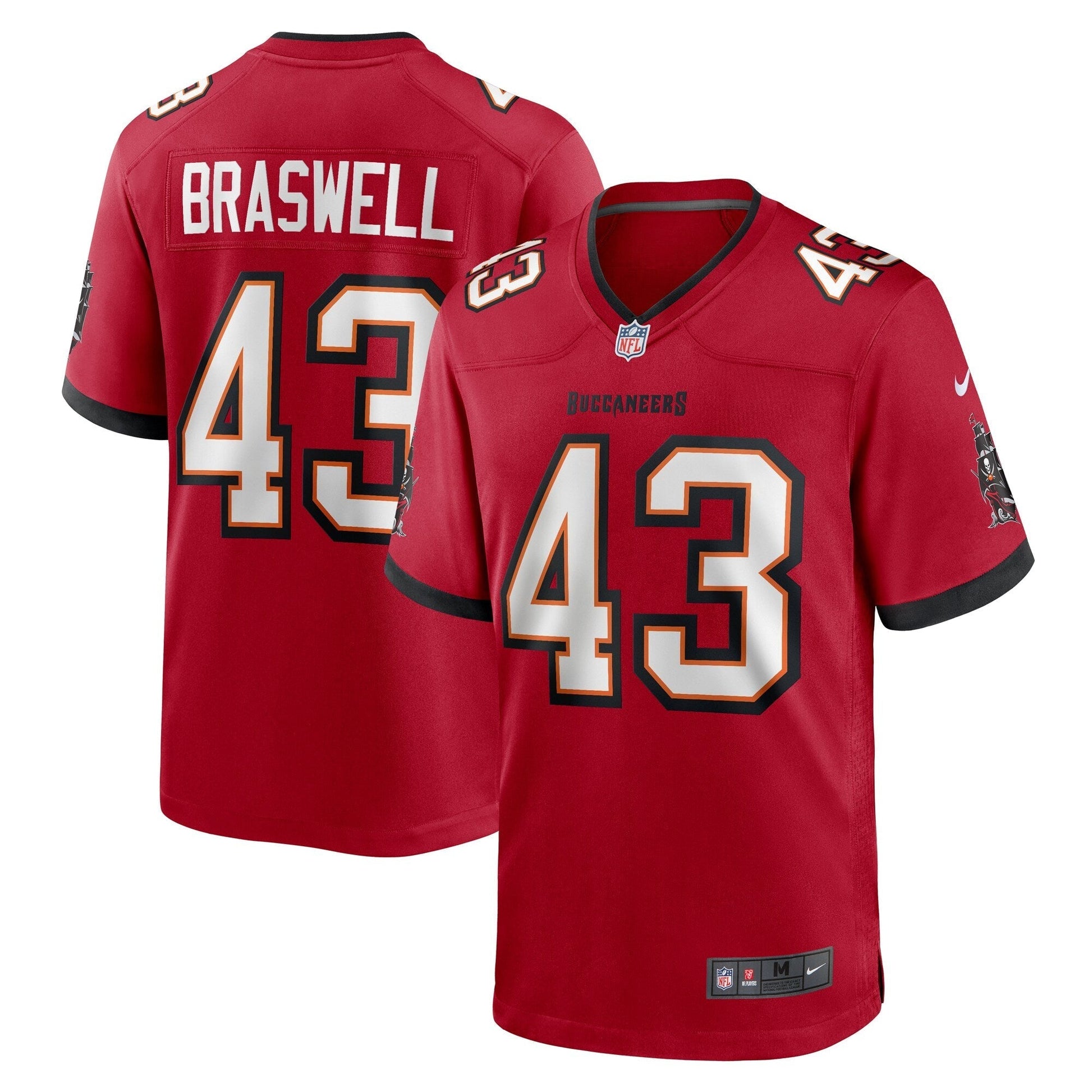 Tampa Bay Buccaneers Chris Braswell Red Game Jersey football jersey product view 1