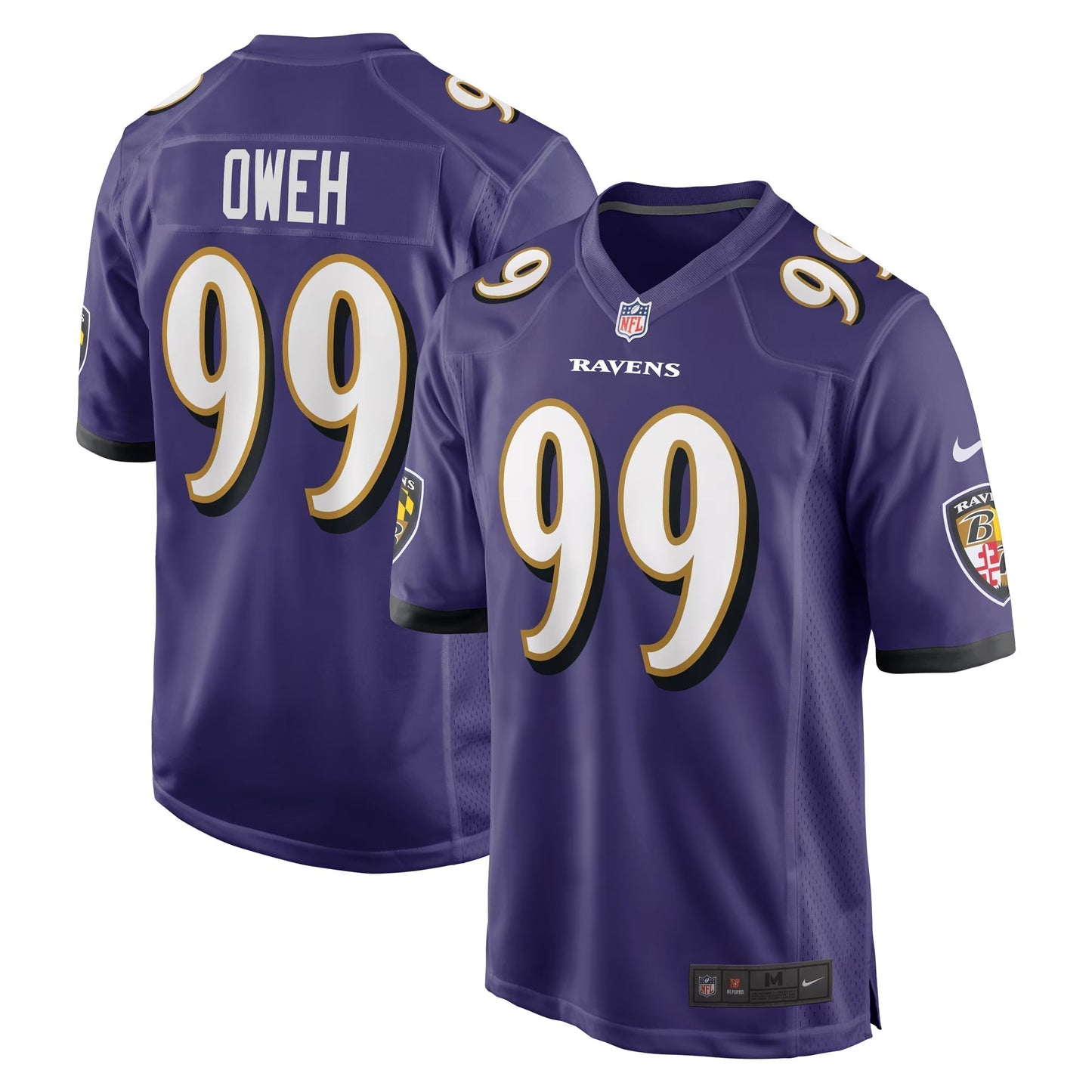 Baltimore Ravens Odafe Oweh Purple Game Jersey football jersey product view 1