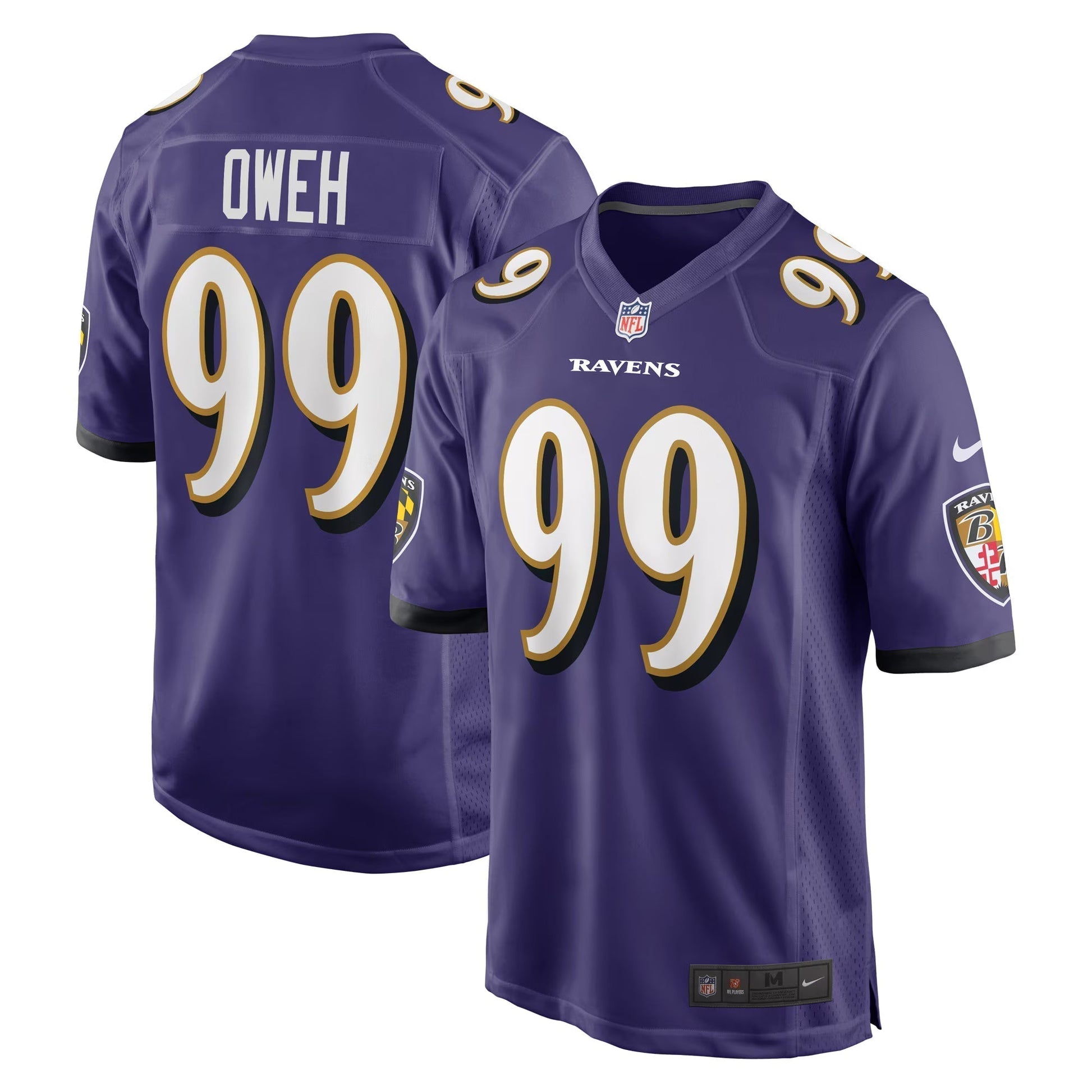 Baltimore Ravens Odafe Oweh Purple Game Jersey football jersey product view 1
