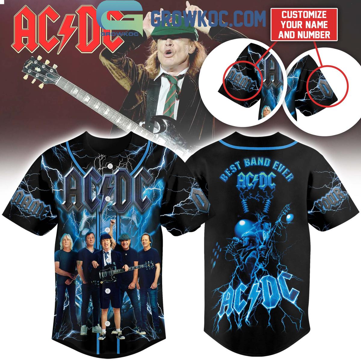 ACDC Best Band Ever 2025 Baseball Jersey Unisex T-shirt, Sweatshirt, Hoodie, Long Sleeve Tee - T-Shirt, Sweatshirt, Hoodie