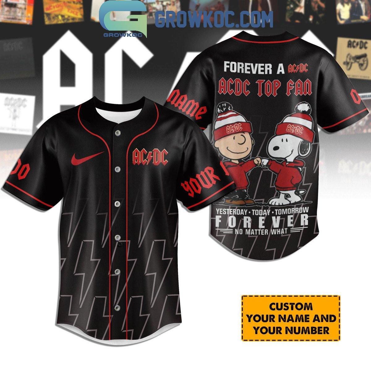 ACDC Forever A ACDC Top Fan No Matter What Personalized Baseball Jersey Unisex T-shirt, Sweatshirt, Hoodie, Long Sleeve Tee - T-Shirt, Sweatshirt, Hoodie