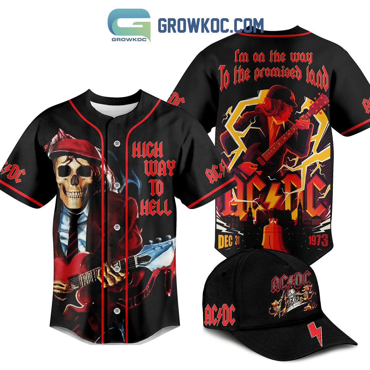 AC/DC High Way To Hell Im On The Way To The Promised Land Baseball Jersey Unisex T-shirt, Sweatshirt, Hoodie, Long Sleeve Tee - T-Shirt, Sweatshirt, Hoodie