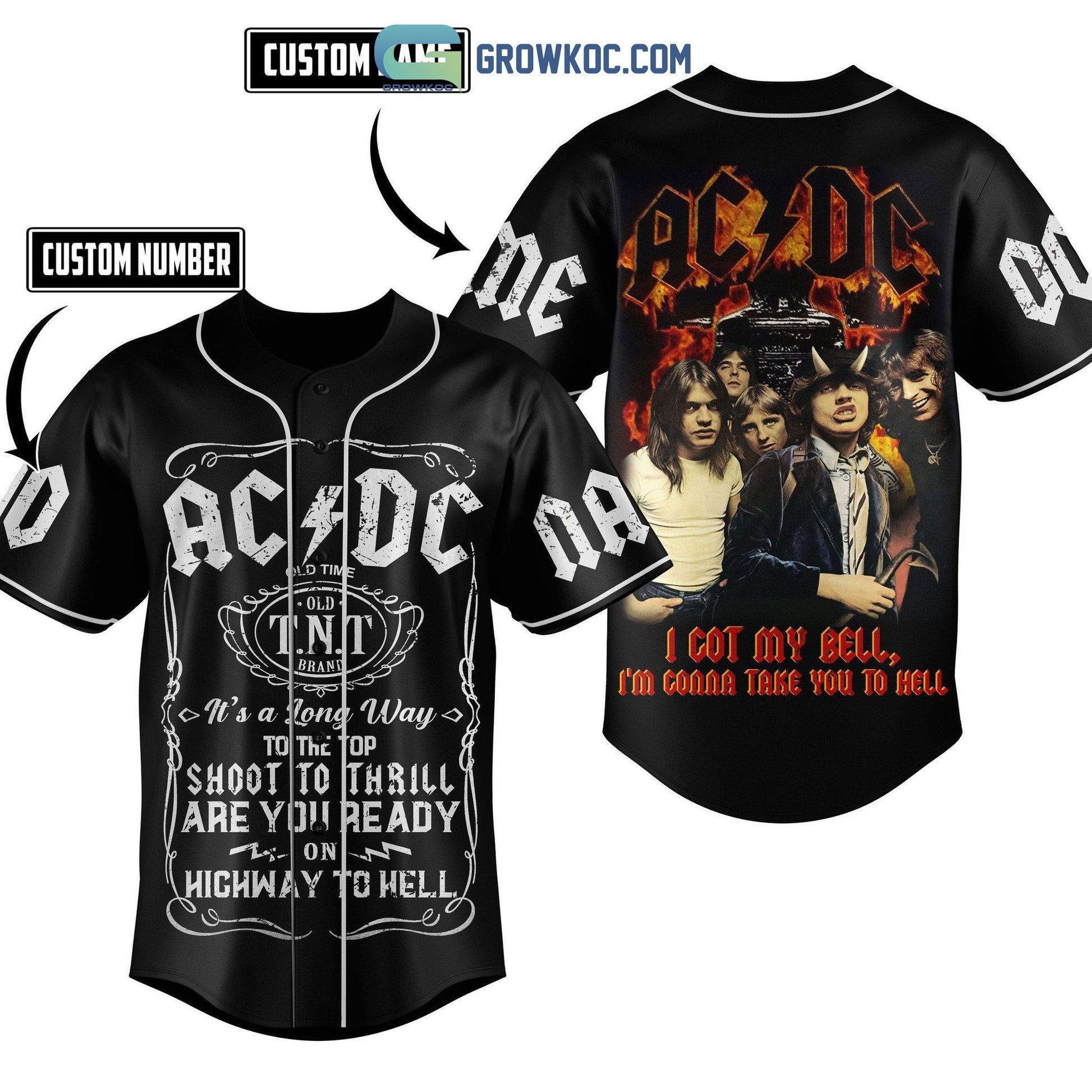 AC/DC I Got My Bell Im Gonna Take You To Hell Personalized Baseball Jersey Unisex T-shirt, Sweatshirt, Hoodie, Long Sleeve Tee - T-Shirt, Sweatshirt, Hoodie
