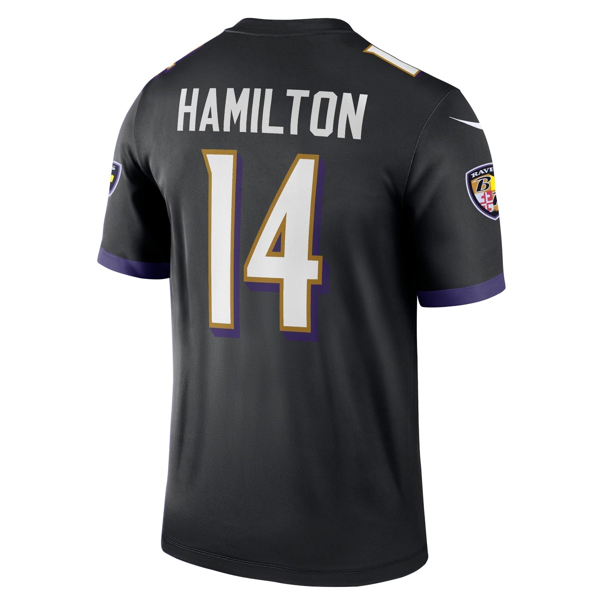 Baltimore Ravens Kyle Hamilton Black Legend Player Performance Top football jersey product view 3